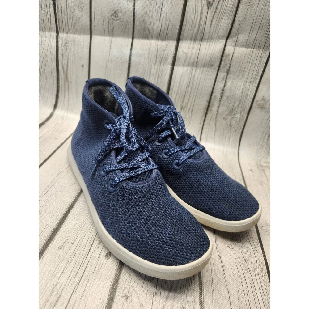 ALLBIRDS Tree Toppers Mens 10 High Top Knit Shoes Sneakers Navy Blue Lightweight